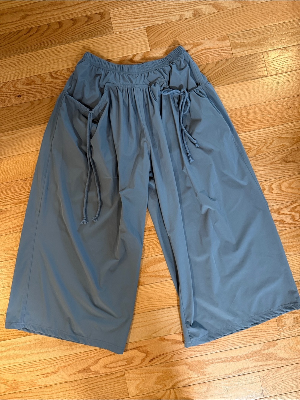 Wide Leg Drawstring Pockets Lounge Pants in Slate Blue- M - Picture 2 of 6